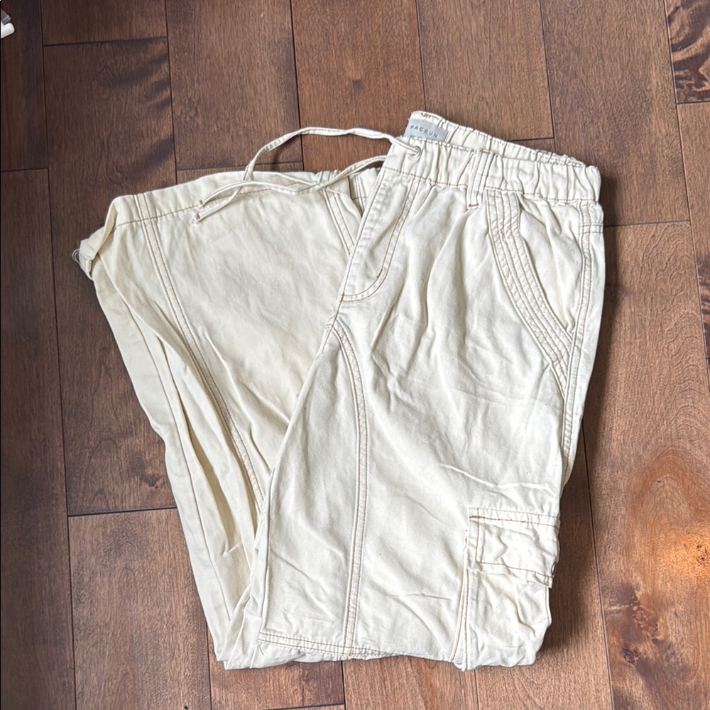 PacSun Cream Wide Leg Pants